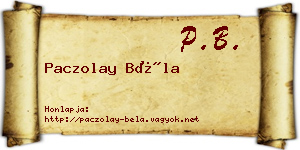 Paczolay Béla névjegykártya