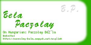 bela paczolay business card